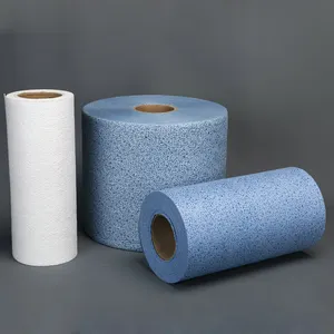 Lingette de essuie-glace en papier bleu perforé, haute efficacité, économique, rouleau Jumbo, industriel