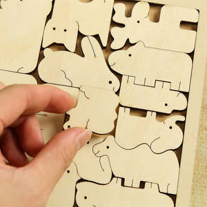 Juguete educativo para preescolar, rompecabezas de madera con <span class=keywords><strong>palabras</strong></span>, nombre de Animal - Product Image 3