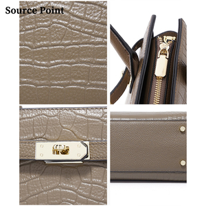 Borsa in pelle di lusso con motivo a coccodrillo borsa Tote in vera pelle borse da donna di grande capacità - Product Image 6
