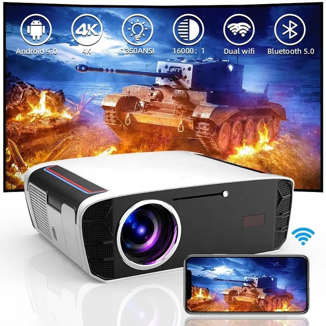 OEM 4K Smart Projector with 2G RAM Android Daylight Projector Featuring Wifi Wireless Daytime Light