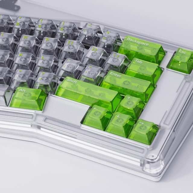 High Quality Cherry Profile High Transparence PC Transparent Blank or Printed Keycaps Sets for Mechanical Keyboard
