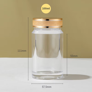 100ml Transparent <b>Plastic</b> <b>Empty</b> <b>Bottles</b> Pill Powder Butter Packaging Container Screw Cap Lip Capsule Vitamin Tablet Supplement - Product Image 5