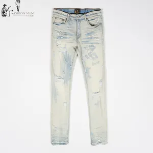 Jeans bleu slim fit jeans décontractés pour hommes prix de gros