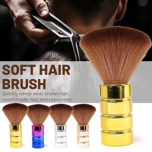 Precio de fábrica Moda Electrochapa Nylon Duster Limpieza Cuello Barba Cepillo para el cabello Mango duradero de gama alta Brocha de afeitar para salón - Product Image 1