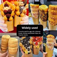 Gobelets jetables en papier kraft pour frites, gaufres, nouilles, personnalisables, pour la restauration rapide, emballage de crème glacée