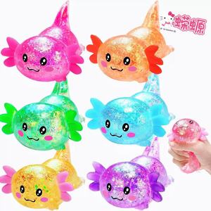 Jouet à presser en TPR Maltose, en forme d'axolotl coloré, en matériau TPR souple, cadeau anti-stress pour enfants, stimulant d'humeur pour les journées chargées - Product Image 6
