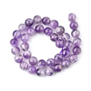 Vente directe d'usine pierres précieuses cristal perles de pierre naturelle 4 6 8 10 12mm perle en vrac faire des perles de Bracelet à bricoler soi-même pour la fabrication de bijoux