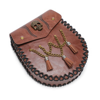Viking Style suspendu médiéval argent pochette sac rétro taille cartable PU Faux cuir pochette ceinture sac fête accessoires sac à bandoulière