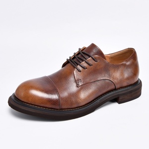 Zapatos Casuales de Alta Calidad, Hechos a Medida, de Cuero Genuino de Primera Calidad, con Punta Redonda y Cordones, Estilo Clásico, que Aumentan la Estatura - Product Image 5
