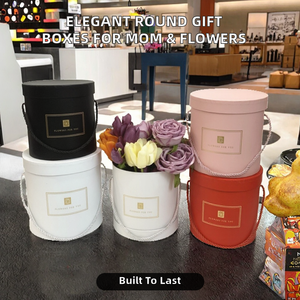 Set di Scatole Regalo di Alta Qualità in Cartone Goffrato con Coperchio Arrotondato, Base e Corda, Riciclabili, Logo Personalizzabile, Colori Rosso/<span class=keywords><strong>Rosa</strong></span>/Bianco, per la <span class=keywords><strong>Mamma</strong></span> - Product Image 2