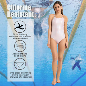 Nữ thời trang độc đáo mùa hè beachwear cô gái sexy ánh sáng màu hồng một mảnh Hồ bơi cộng với kích thước tập thể dục bơi mặc áo tắm cho phụ nữ - Product Image 2