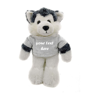 Peluche de <span class=keywords><strong>Husky</strong></span> Suave de 12 Pulgadas al por Mayor, Juguete de Peluche de Perro Negro, Animal de Peluche Reconfortante de Poliéster con Ropa y Camiseta, Fabricación OEM - Product Image 6