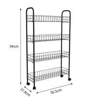 Chariot utilitaire de rangement polyvalent Chariot de salle de bain Chariot de cuisine roulant avec roulettes