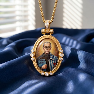 Collar con Colgante Hecho a Mano de San Maximiliano <span class=keywords><strong>Kolbe</strong></span>, Patrón de las Familias, Amuleto Católico Polaco para Confirmación, Regalo - Product Image 1