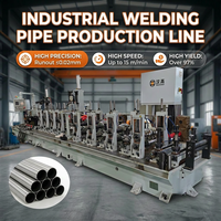 Máquina de Laminación de Tubos de Alta Precisión, Máquina de Soldadura Láser para Tubos, Línea de Producción Industrial de Tubos para Escape de Automóviles