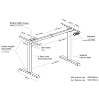 Pieds de Table ergonomiques électriques réglables en hauteur, Base de bureau debout, cadre de station de travail uniquement