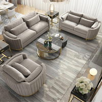 Ensemble de canapés de bureau en tissu de style nordique luxueux pour hôtels modernes et salons, haute qualité, montage facile