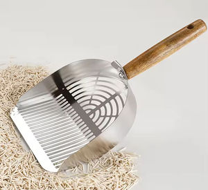 Outil de nettoyage des animaux domestiques durable et portable à long manche, grande pelle à litière pour chat en acier inoxydable - Product Image 3