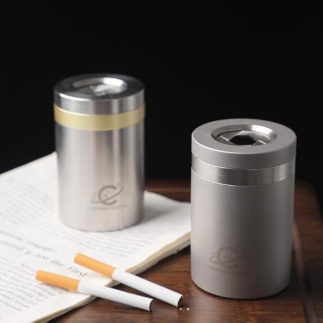 Custom Classic Laser-Engraved Smokeless Ashtray Premium Anodized Aluminum Portable Travel OEM/ODM for Cigars Cigarettes