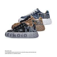 Chaussures de skate en denim de créateur, chaussures de luxe streetwear, chaussures de marche à semelle épaisse, baskets décontractées pour hommes et femmes, style vintage
