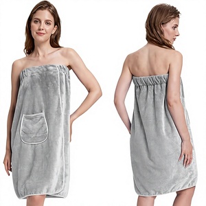 Robe de plage en microfibre blanche hypoallergénique pour femme, tricotée, séchage rapide, couleur unie, ajustement réglable, lavable en machine - Product Image 1