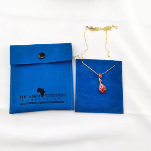 Pochette cadeau en velours imprimée avec logo personnalisé, petit sac en faux daim pour collier, bracelet, boucles d'oreilles, emballage pour bijoux - Product Image 2