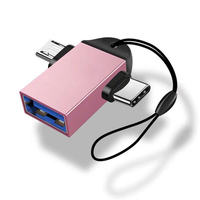 Adaptateur OTG portable 2 en 1 Micro USB Type C vers USB A femelle