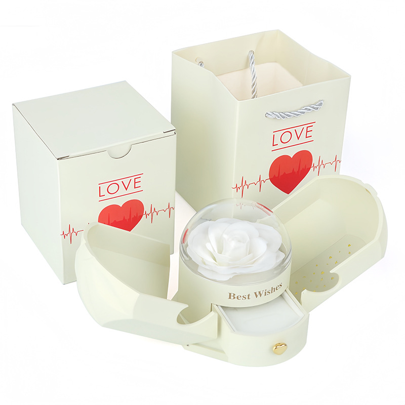 Blanc avec Rose de Savon