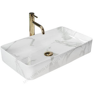 Bonne vente Évier en porcelaine Salle de bain Céramique Au-dessus du comptoir Art Lavabo en marbre Évier de salle de bain <span class=keywords><strong>sans</strong></span> <span class=keywords><strong>trou</strong></span> pour robinet - Product Image 6