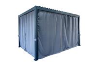 Pergola de Luxe en Aluminium Thermolaqué avec Toit à Lames Rétractables Électriques, Supports Faciles à Assembler, Portes en Verre, Anti-Pourriture