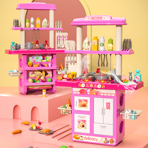 Ensemble de jouets en plastique pour enfants de <span class=keywords><strong>grande</strong></span> <span class=keywords><strong>taille</strong></span> 3 en 1, 142 pièces, barbecue, <span class=keywords><strong>cuisine</strong></span> et coiffeuse combinés - Product Image 6