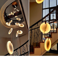 Lampe en pierre de marbre Albâtre de luxe en pierre naturelle de marbre Lobby d'hôtel Éclairage de plafond de salon Lustre en calcite