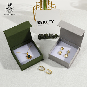 PUPPYSE Custom logo Jewelry Box Packaging Flip Cover Magnetic Box <b>Earrings</b> Necklaces Rings Packaging BoxWholesale <b>Gift</b> <b>Boxes</b> - Product Image 3