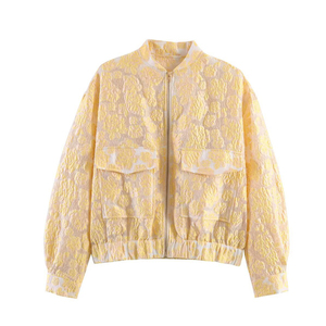 Chaqueta Bomber Jacquard 2026 para Mujer, Corte Holgado, Estilo Casual de Lujo, Chaqueta Ligera con Cierre, Fabricante Personalizado - Product Image 1