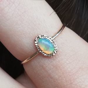 Bijoux en argent Sterling 925, bague de décoration artistique en <span class=keywords><strong>opale</strong></span>, plaqué or jaune, cadeau d'amitié - Product Image 3