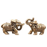 Mini figurines d'éléphant en laiton, 1 pièce, cadeau miniature en laiton, décoration de salon, richesse et chance, décoration de la maison