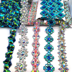 Frangia di strass personalizzata rifilatura in ferro su Appliques lavorazione Trim strass per 2025 Bahamas carnevale <span class=keywords><strong>Mas</strong></span> - Product Image 1