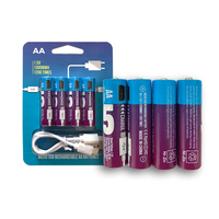SMARTOOOLS Baterai AA/AAA Isi Ulang yang Dapat Digunakan Kembali 1.5V Pengisian Daya Port USB Tipe-C 1300mAh 4 Pack 2 Pack Set Garansi 2 Tahun
