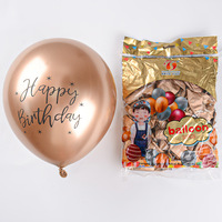 Ballon en latex métallisé de 12 pouces, épaisseur 2,8 g, décoré pour un joyeux anniversaire, vente en gros
