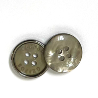 Logo kustom, kancing Resin dilapis emas, aksesoris jahit cocok untuk Jaket pria dan wanita.