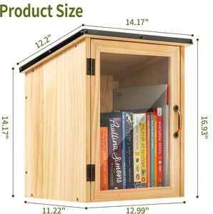 Wholesale <strong>Outdoor</strong> Library Book Box Little Library Wood Box <strong>Outdoor</strong> Waterproof Book Box Wood <strong>Cabinet</strong> for Sharing Books - Product Image 5