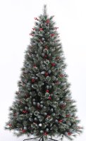 Sapin de Noël pré-éclairé de 120 cm à 300 cm, lumières LED blanc chaud, décorations en forme de cône de pin, La Navidad
