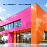 Panneau composite en aluminium brillant 4 mm, taille personnalisée, gris métallisé, panneau ACM pour revêtement de comptoir d'exposition