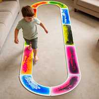 Alfombra Sensorial para Autismo, Alfombra Educativa Montessori con Pista Líquida, Juguete Sensorial de Simulación para Niños Autistas, para Interiores