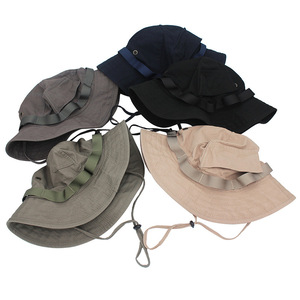 Bucket Hat Breathable Sun Protection Fisherman Hat For Men Outdoor Sports Khaki Black Dark Gray Army Green Solid Color Wool - Product Image 1