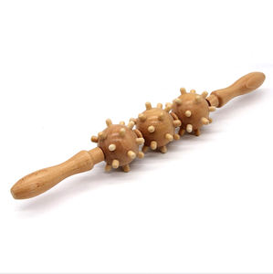 Individuelles Logo Natürlicher Holz-Therapiestab für Lymphdrainage Holzmassagegerät Körpermassage-Werkzeug Rückenmassageroller - Product Image 5