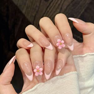 Bán Buôn Nhà Máy Chất Lượng Cao Vừa Hạnh Nhân Pháp Tip Nail Làm Móng Tay Báo Chí Trên Phụ Nữ Của Thanh Báo Chí Trên Móng Tay Giá Rẻ Set - Product Image 3