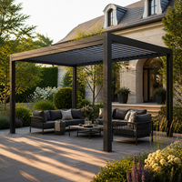 Pergola Bioclimatique Jiake avec Lames Orientables Étanche et Télécommandées, Pavillon Extérieur pour Projets de Villas, Jardins, Cours et Espaces de Loisirs