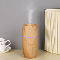 Diffuseur d'humidité d'air portable USB en forme de rose à grain de bois ultrasonique pour voiture, hôtel, maison et extérieur