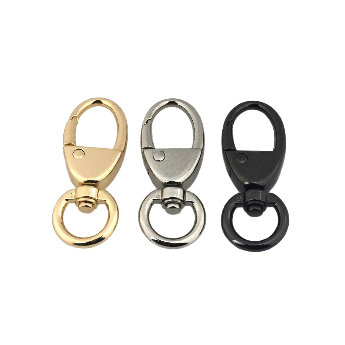 Hợp kim mùa xuân Clasp Keychain Snap móc kích hoạt tôm hùm khóa xoay Snap Hooks cho túi chuỗi hình bầu dục kích hoạt snap clip móc